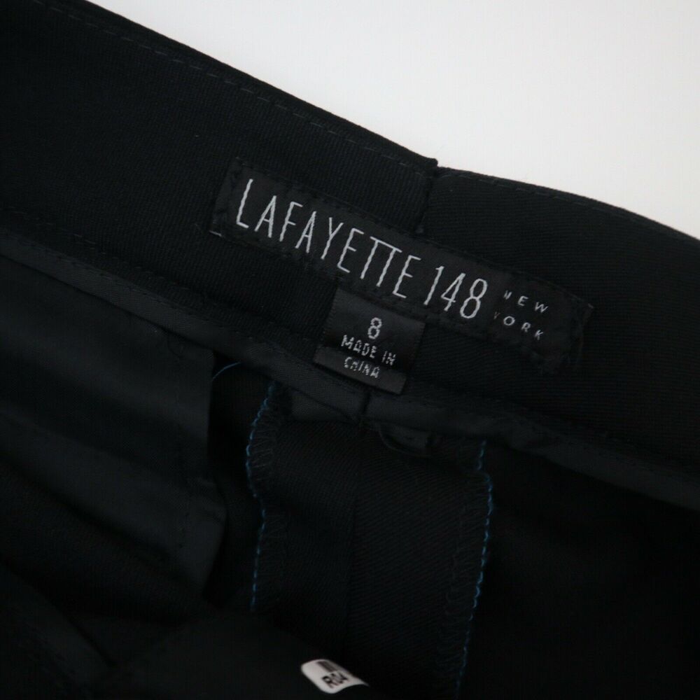 Lafayette 148 New York 30" Waist Menswear Wool-Blend Trouser Pant Black - Picture 4 of 12